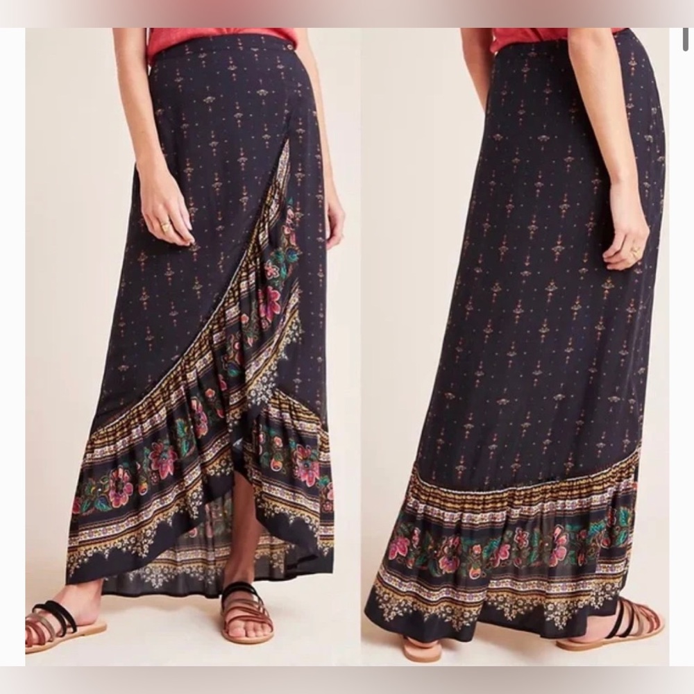 Anthropologie Farm Rio Bianca Midi Skirt Small